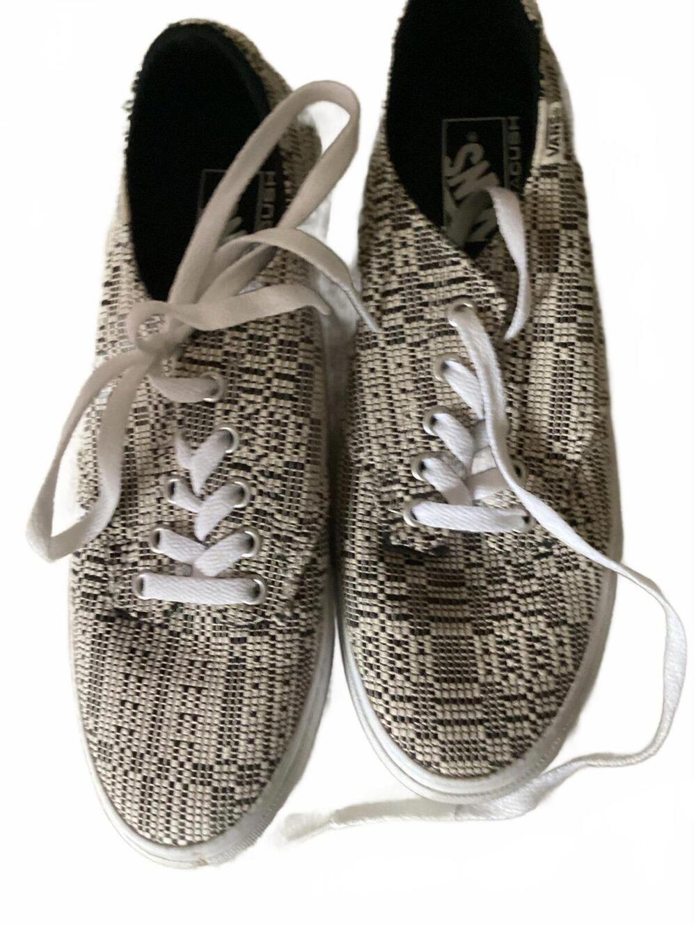 Vans Ultracush Camden Optical Woven Deluxe Womens Size 9 Black Beige Skate Shoes